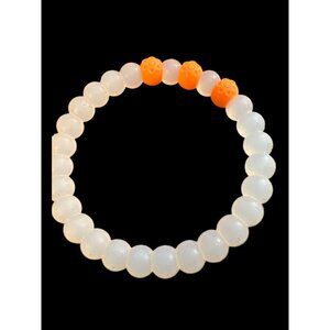 Clear & Orange Rubber Balls Stretchy Bracelet